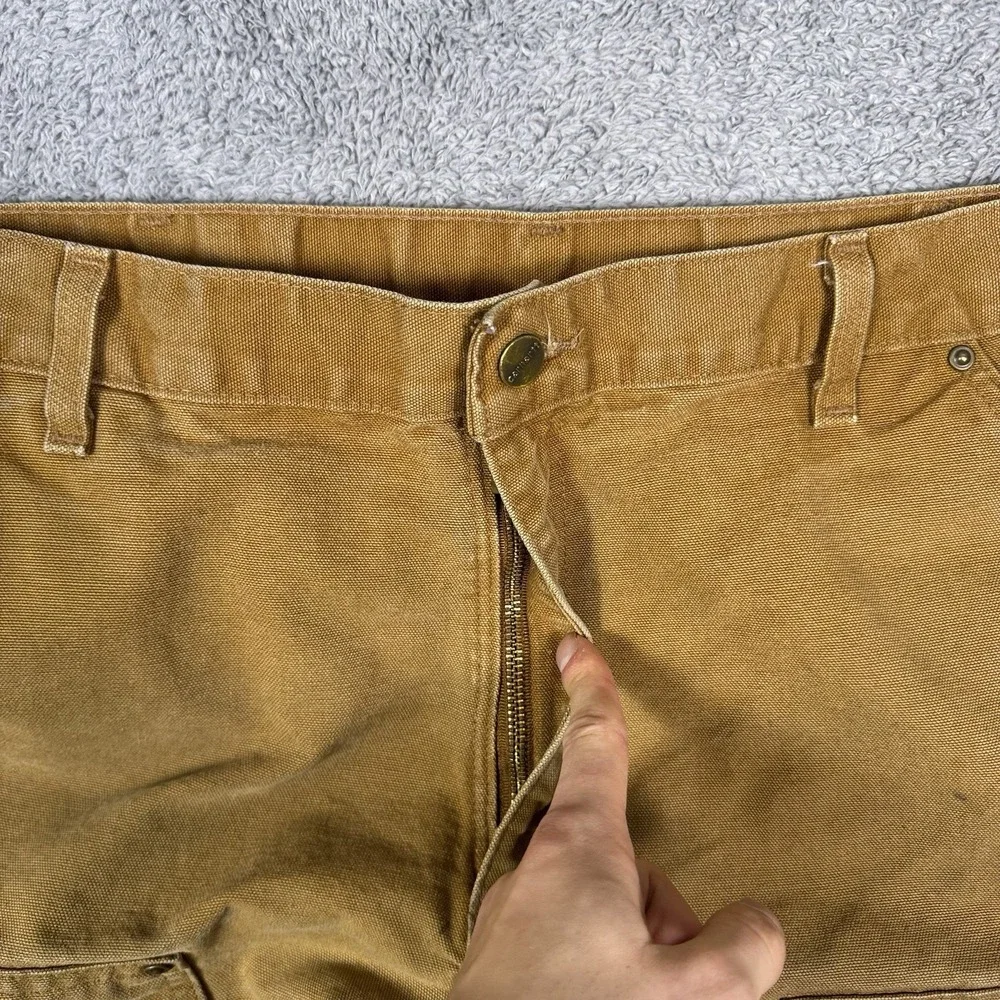 Carhartt Pants Men 38x30 Double Knee Carpenter Dungaree Workwear Utility B136BRN